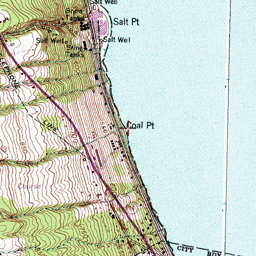 Topographic Map of Coal Point, NY