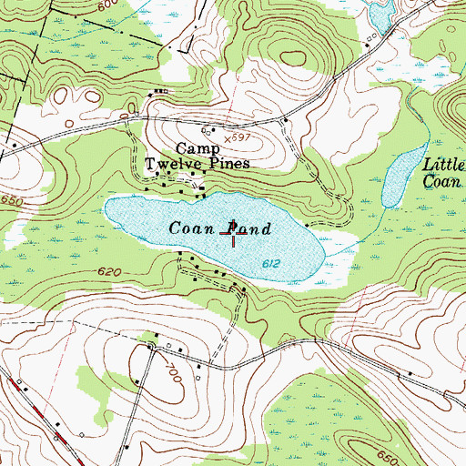 Topographic Map of Coan Pond, NY