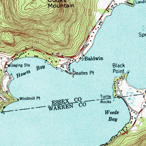 Topographic Map of Coates Point, NY