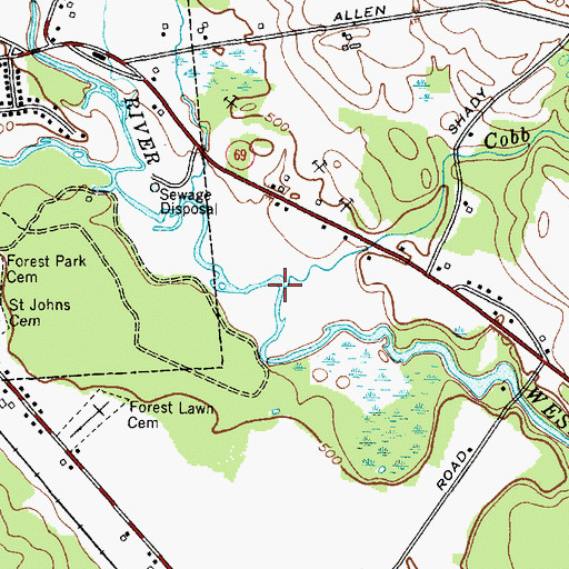 Topographic Map of Cobb Brook, NY