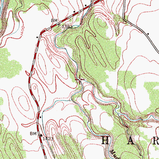 Topographic Map of Cobb Creek, NY