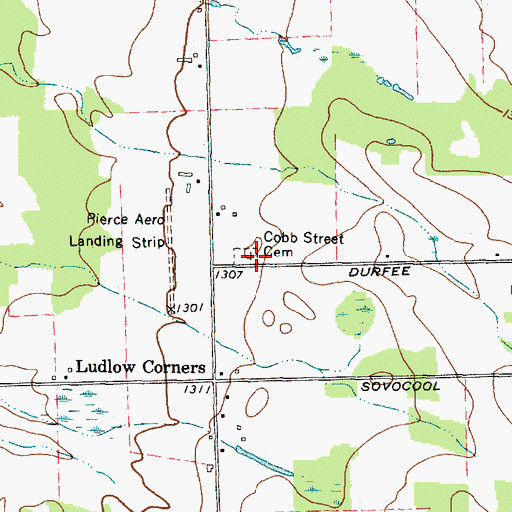 Topographic Map of Cobb Street Cemetery, NY