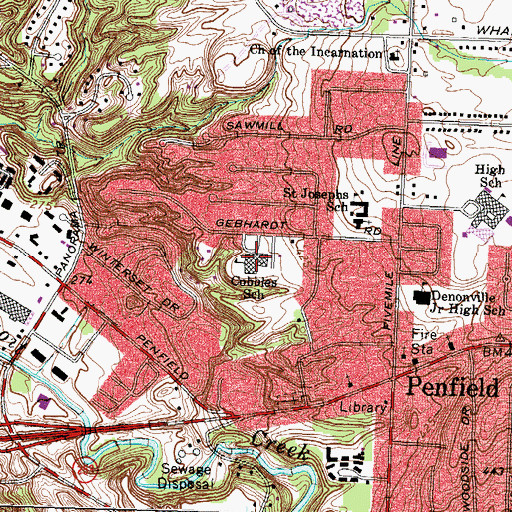Topographic Map of Cobbles Elementary School, NY