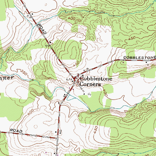 Topographic Map of Cobblestone Corners, NY