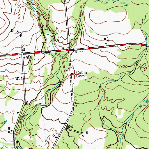 Topographic Map of Nant Cobin Cemetery, NY