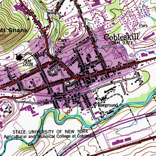 Topographic Map of Cobleskill, NY