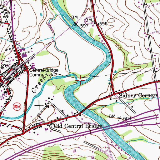 Topographic Map of Cobleskill Creek, NY