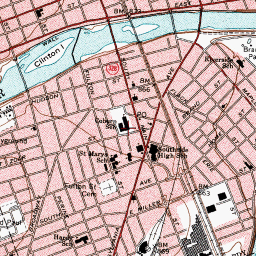 Topographic Map of Parley Coburn School, NY