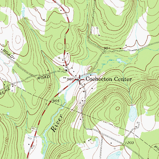 Topographic Map of Cochecton Center, NY