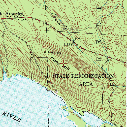 Topographic Map of Coey Hill, NY