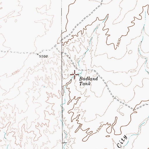 Topographic Map of Badland Tank, AZ