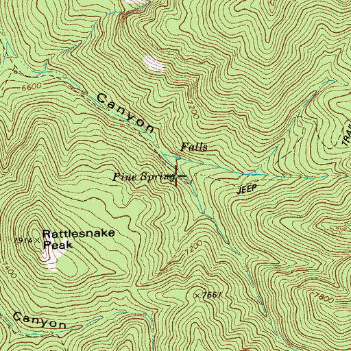 Topographic Map of Pine Spring, AZ