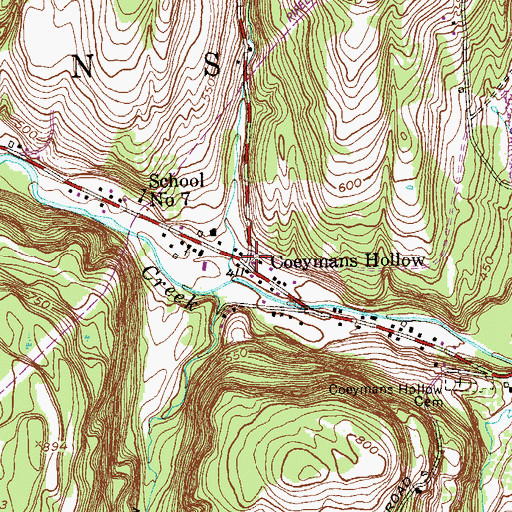 Topographic Map of Coeymans Hollow, NY