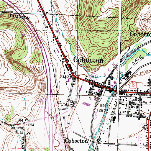 Topographic Map of Cohocton, NY