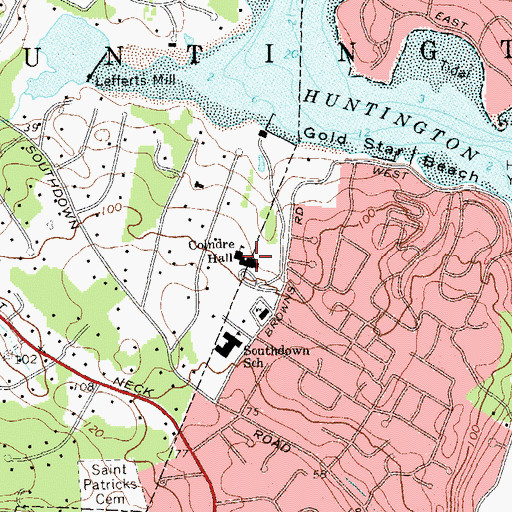 Topographic Map of Coindre Hall (historical), NY