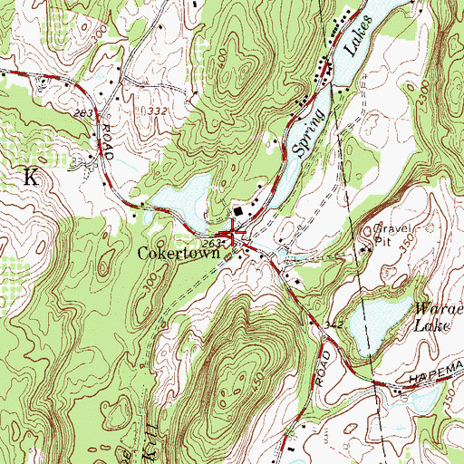 Topographic Map of Cokertown, NY