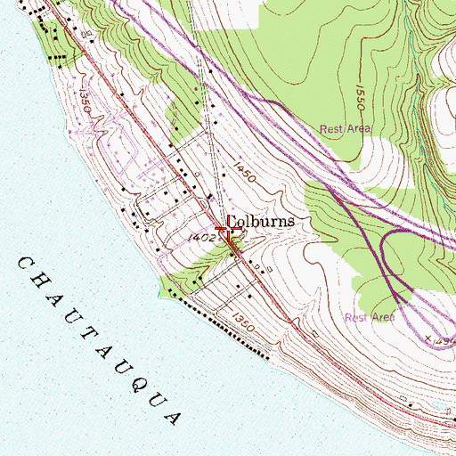Topographic Map of Colburns, NY