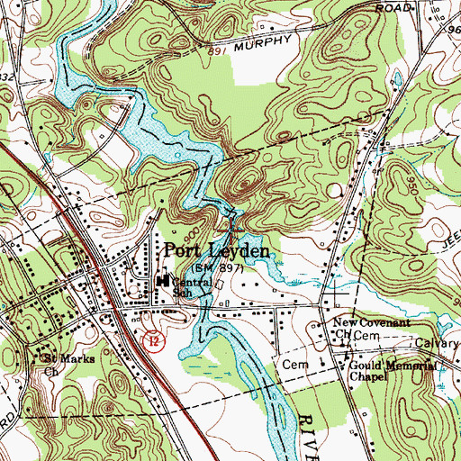 Topographic Map of Cold Brook, NY