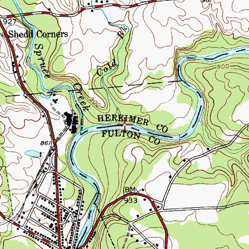 Topographic Map of Cold Brook, NY