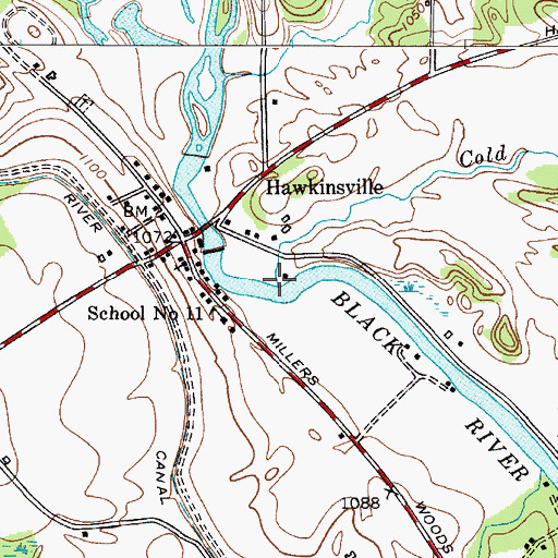 Topographic Map of Cold Brook, NY