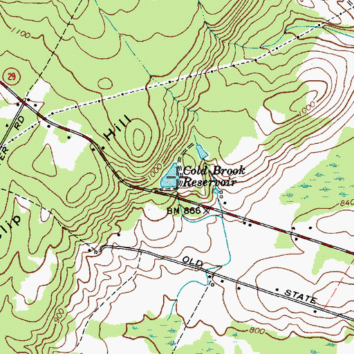 Topographic Map of Cold Brook Reservoir, NY
