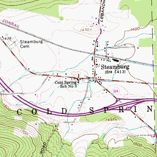 Topographic Map of Cold Spring School Number 3, NY