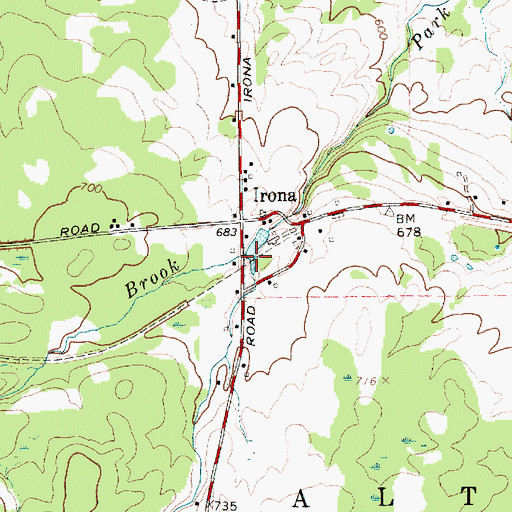 Topographic Map of Cold Springs Brook, NY