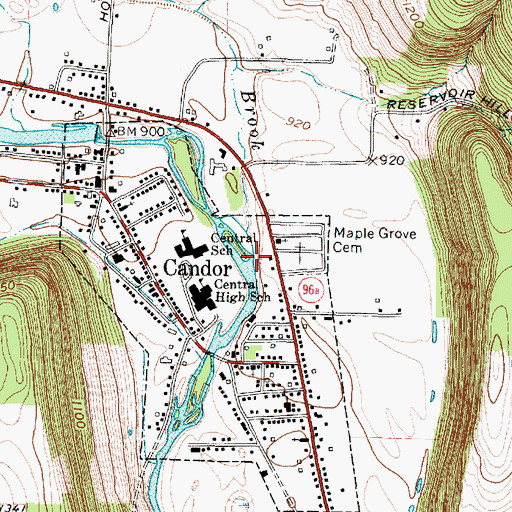 Topographic Map of Cole Brook, NY