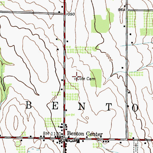 Topographic Map of Cole Cemetery, NY