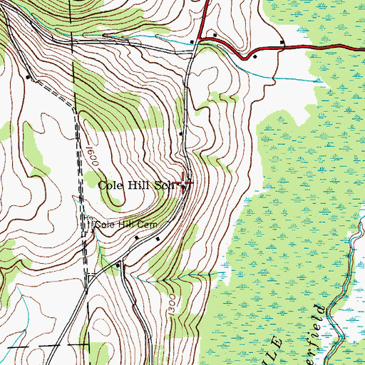 Topographic Map of Cole Hill School, NY