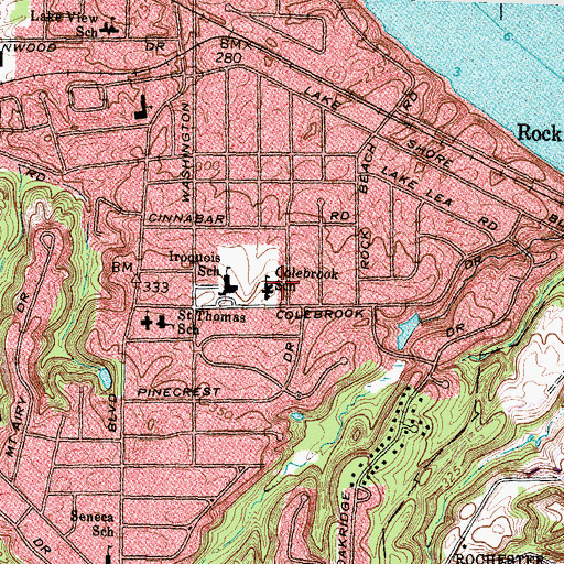 Topographic Map of Colebrook School, NY