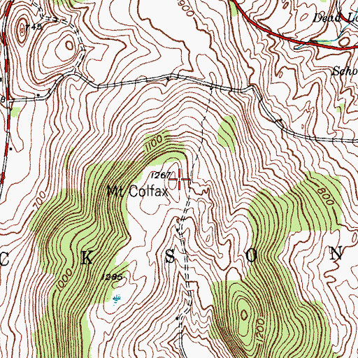 Topographic Map of Mount Colfax, NY