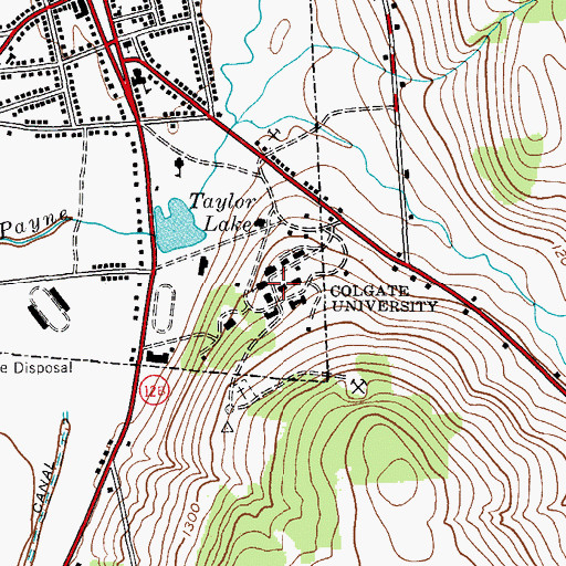 Topographic Map of Colgate University, NY