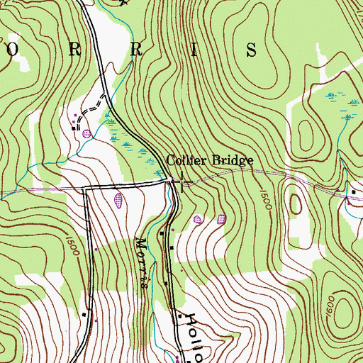 Topographic Map of Collier Bridge, NY