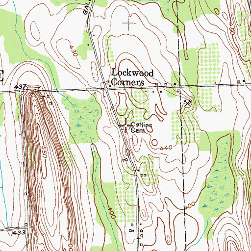 Topographic Map of Collins Cemetery, NY