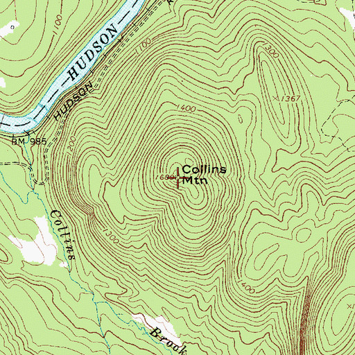 Topographic Map of Collins Mountain, NY