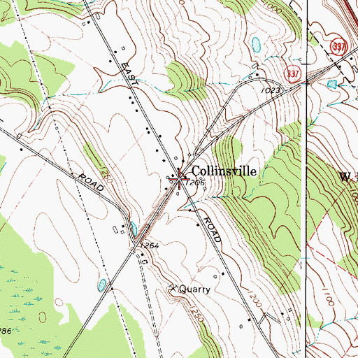 Topographic Map of Collinsville, NY