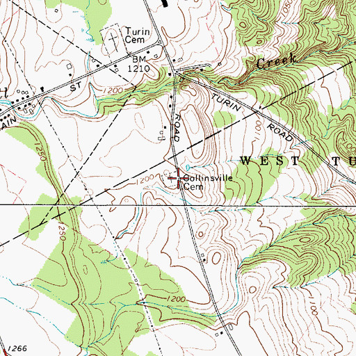 Topographic Map of Collinsville Cemetery, NY