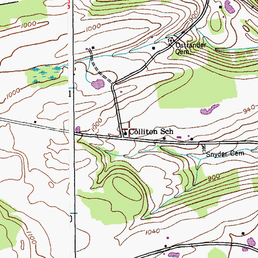 Topographic Map of Colliton School (historical), NY
