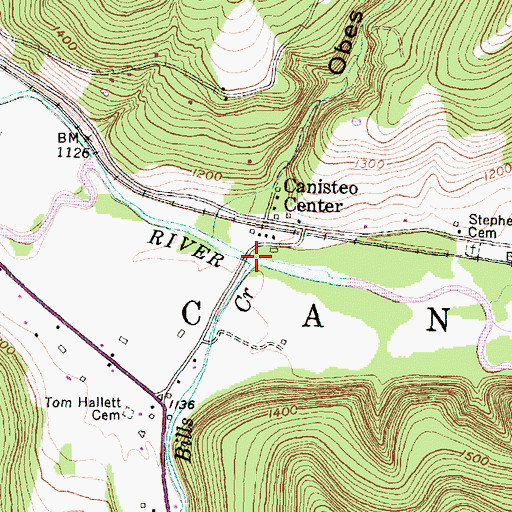 Topographic Map of Colonel Bills Creek, NY