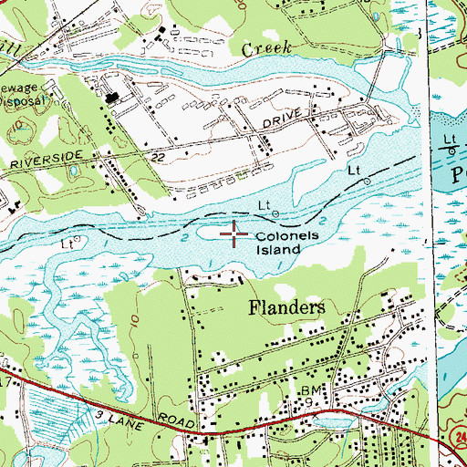 Topographic Map of Colonels Island, NY