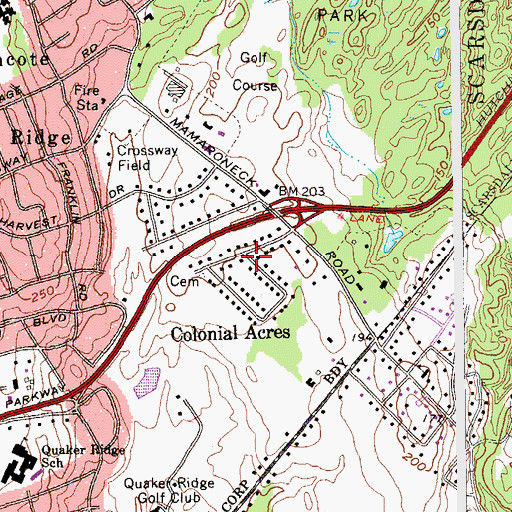 Topographic Map of Colonial Acres, NY