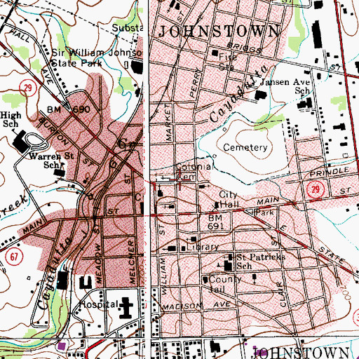 Topographic Map of Colonial Cemetery, NY