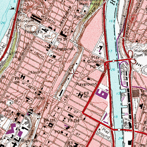 Topographic Map of Jackie Robinson Park, NY