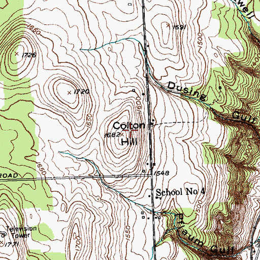 Topographic Map of Colton Hill, NY
