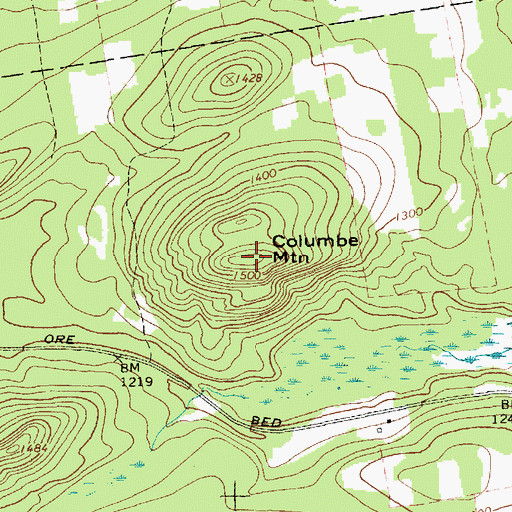 Topographic Map of Columbe Mountain, NY