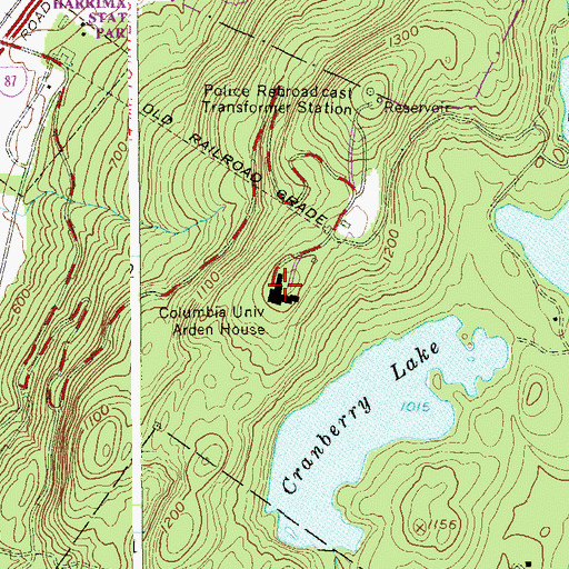 Topographic Map of Columbia University Arden House, NY