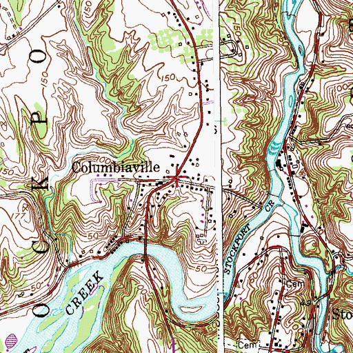 Topographic Map of Columbiaville, NY