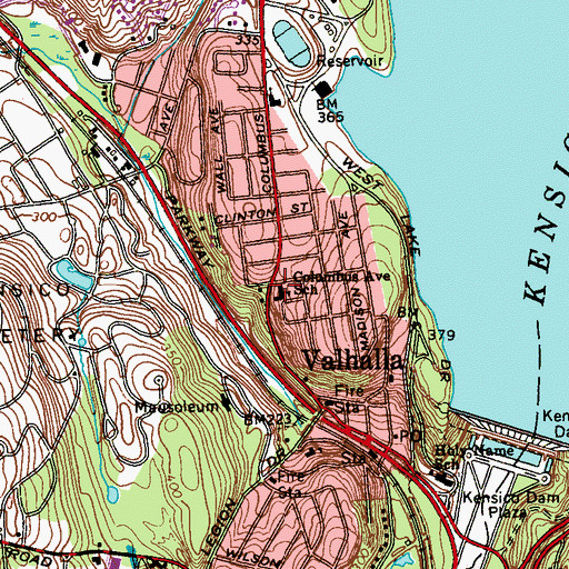 Topographic Map of Columbus Avenue School, NY