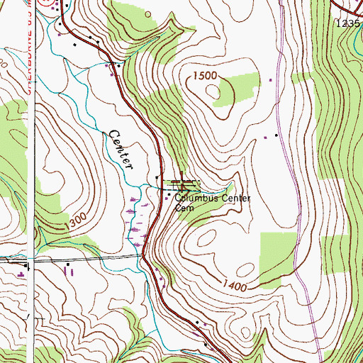Topographic Map of Columbus Center Cemetery, NY